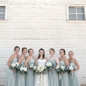 Beautiful Shimmery Sage Green Bridesmaids Dress